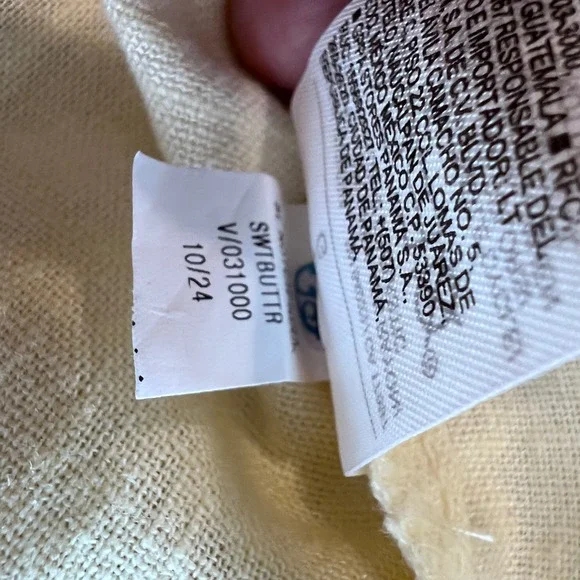 Old Navy Butter Yellow Linen Blend Smocked Back Midi Dress with Pockets Large - Picture 9 of 12